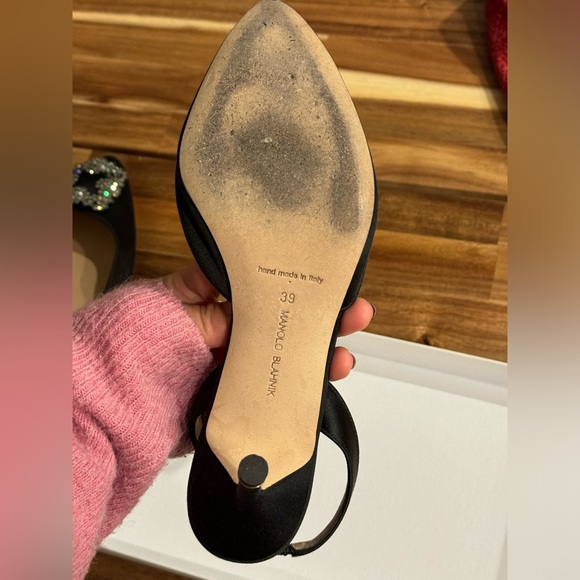 Manolo Blahnik black high heels silk - Picture 5 of 6